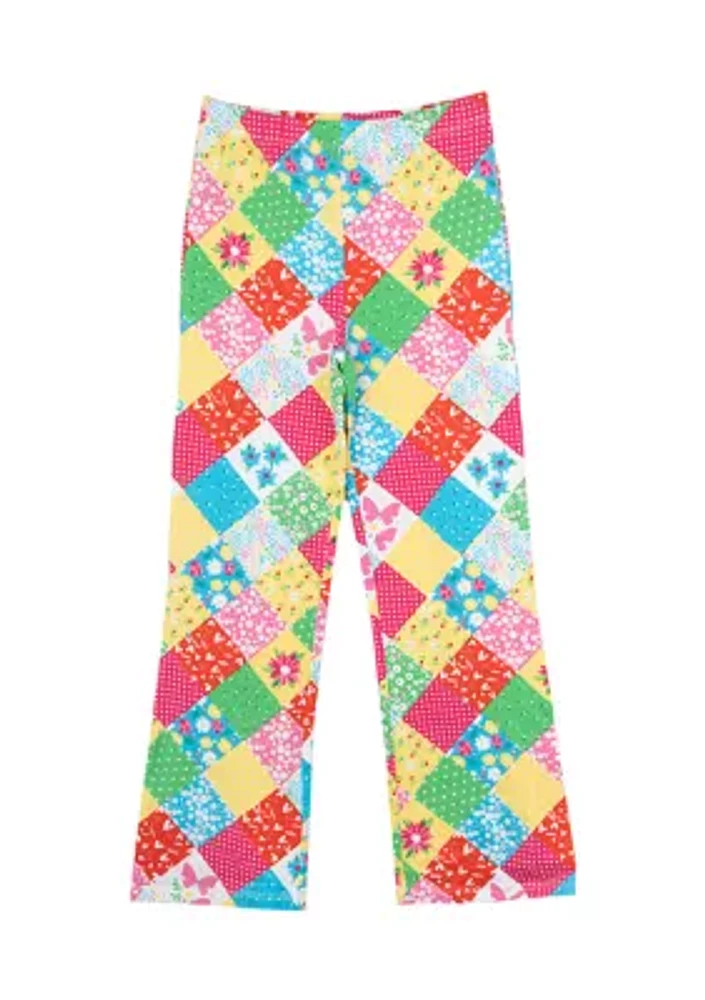 Toddler Girls Patchwork Printed Leggings