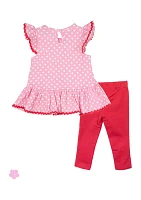 Baby Girls Cherry Interlock Set