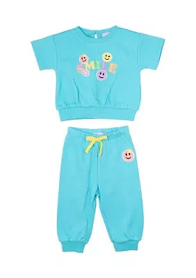 Baby Girls French Terry Top and Joggers Set