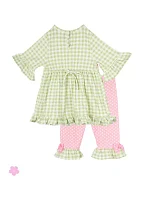 Baby Girls Check Print Bunny Set