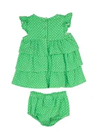 Baby Girls Polka Dot Daisy Dress and Bloomer