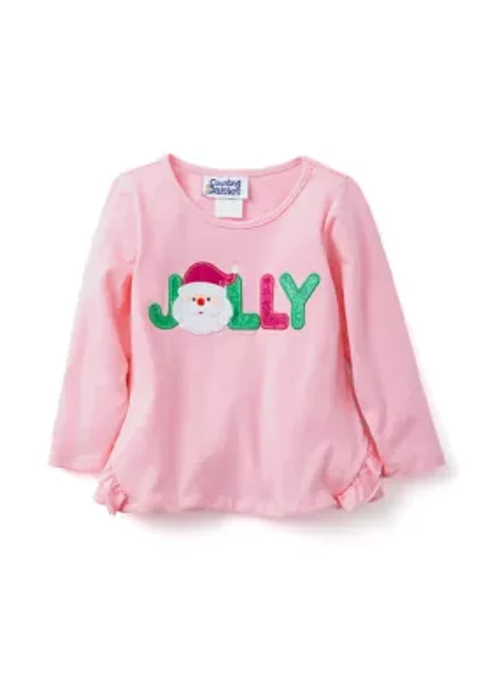 Toddler Girls Knit Appliqué Top