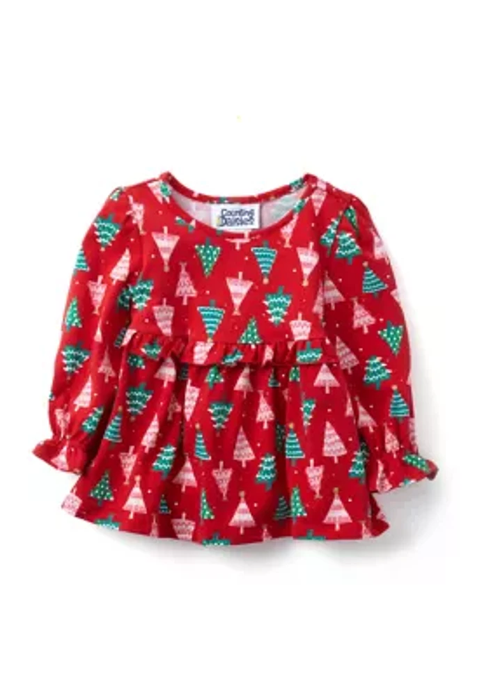 Toddler Girls Festive Printed Top