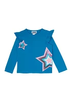 Toddler Girls Star Appliqué Top