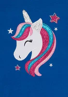 Toddler Girls Unicorn Applique Top