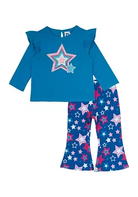 Baby Girls Star Appliqué Top and Leggings Set