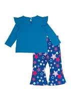 Baby Girls Star Appliqué Top and Leggings Set