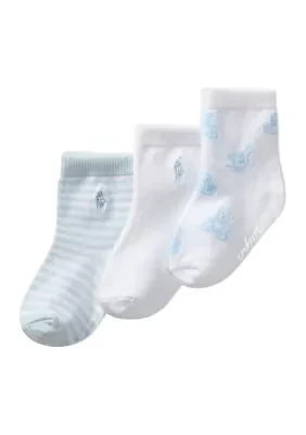 Baby Boys Essential Tossed Bear Socks - 3 Pack