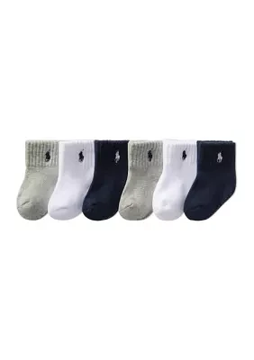 Baby Boys Sport Quarter Socks - 6 Pack