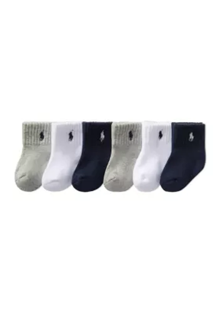 Baby Boys Sport Quarter Sock - 6 Pack