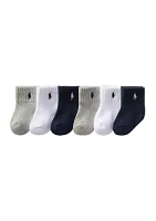 Baby Boys Sport Quarter Sock - 6 Pack
