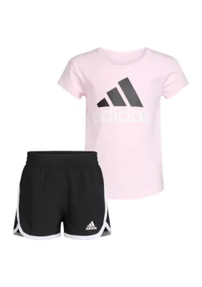 Toddler Girls Essential T-Shirt and Woven Shorts Set