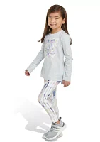 Toddler Girls 2 Piece Long Sleeve Graphic T-Shirt and Printed Leggings Set