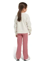 Toddler Girls Long Sleeve Graphic Heather T-Shirt and Flared Pants Set