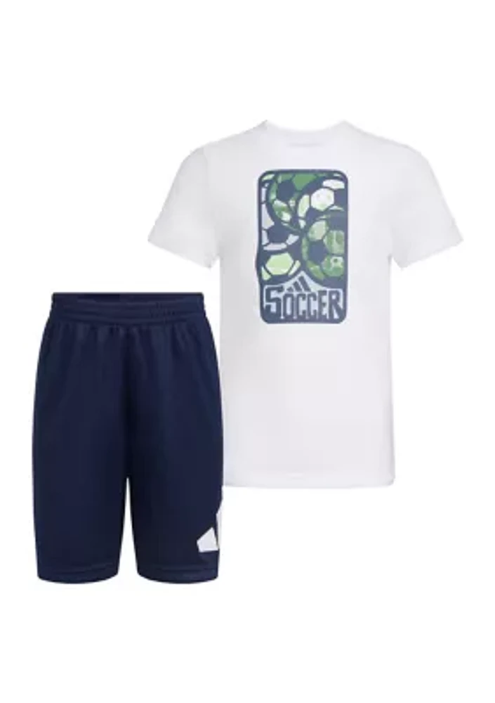 Toddler Boys Essential Cotton T-Shirt and Shorts Set