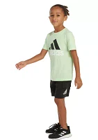 Toddler Boys Two Piece Short Sleeve Graphic T-Shirt and French Terry Cargo Shorts Set