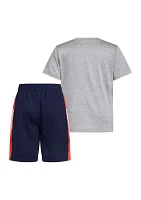 Toddler Boys Two Piece Three Stripes Color Blocked Shorts Set