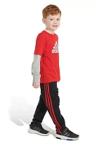 Toddler Boys 2 Piece Layered Cotton Graphic T-Shirt and Pants Set