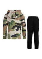 Boys 4-7 Two Piece Printed Hooded T-Shirt and Pants Set