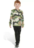 Boys 4-7 Two Piece Printed Hooded T-Shirt and Pants Set