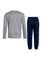 Boys 4-7 Polyester Mélange T-Shirt and  Joggers Set