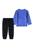 Baby Boys 2 Piece Polyester Mélange T-Shirt and Joggers Set