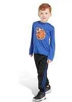 Toddler Boys 2 Piece Polyester Mélange Graphic T-Shirt and Joggers