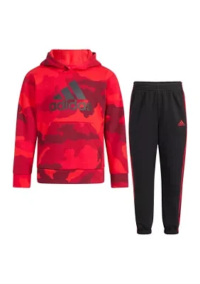 Boys 4-7 2 Piece Printed Hooded Pullover and Joggers Set