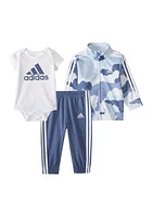 Baby Boys Three Piece Printed Tricot Track Set