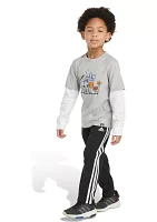 Boys 4-7 Heather Layered Graphic T-Shirt and Pants Set