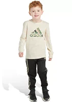 Boys 4-7 Two Piece Long Sleeve Cotton T-Shirt and Joggers Set