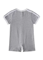 Baby Boys  Short Sleeve 3-Stripe Logo Heather Romper