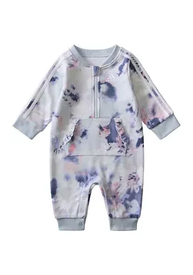 Baby Boys Long Sleeve Printed French Terry Ruffle Pocket Coverall