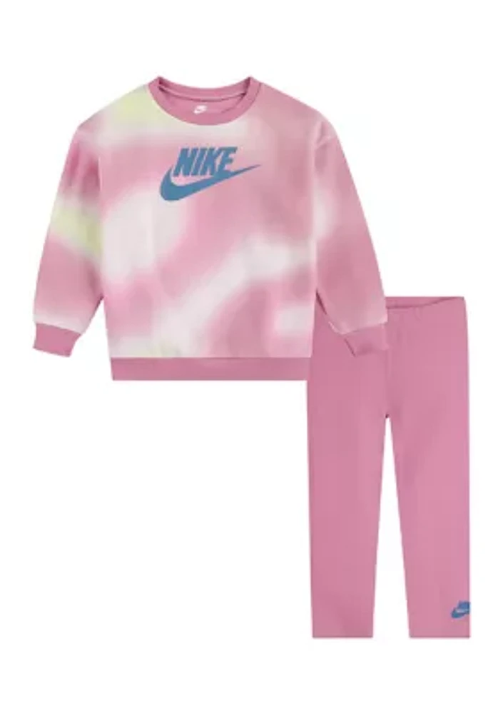 Baby Girls Solarized Printed Sweatshirt and Leggings Set