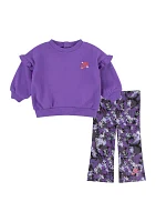 Baby Girls Jersey Knit Sweatshirt and Flared Leggings