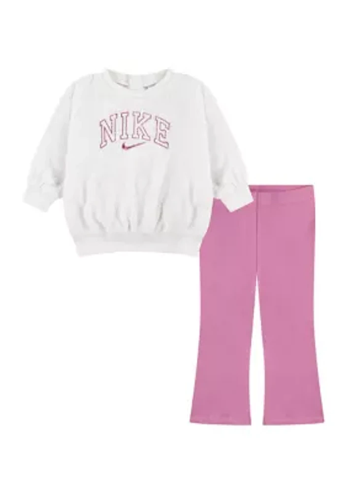 Baby Girls Swoosh Spirit Graphic Sweatshirt and Pants Set