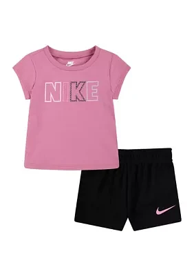 Baby Girls Femme Pop Graphic T-Shirt and Shorts Set