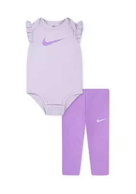 Baby Girls Cotton Stretch Bodysuit and Leggings