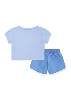 Baby Girls Interlock Dri Fit T-Shirt and Shorts Set