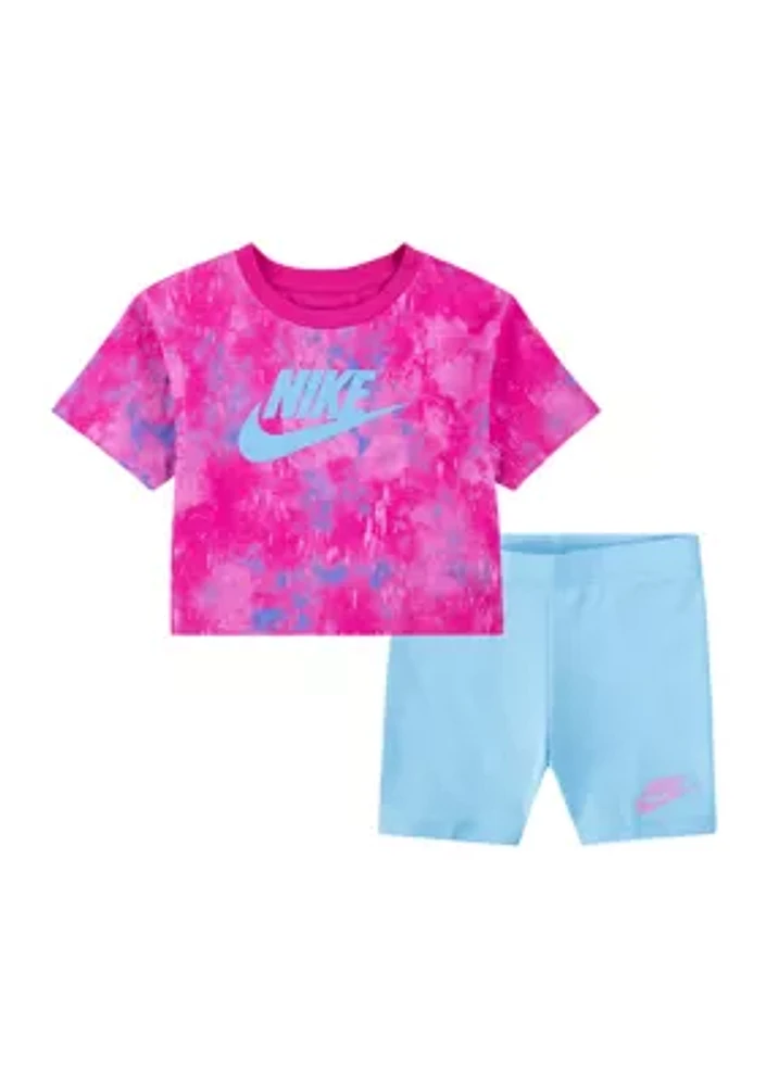 Toddler Girls Graphic T-Shirt and Bike Short Set