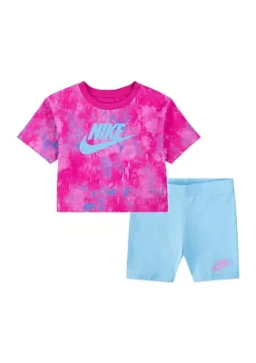 Toddler Girls Graphic T-Shirt and Bike Short Set