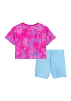 Toddler Girls Graphic T-Shirt and Bike Short Set