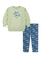 Toddler Girls New Impressions Graphic Sweatshirt and Printed Leggings Set