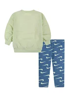 Toddler Girls New Impressions Graphic Sweatshirt and Printed Leggings Set