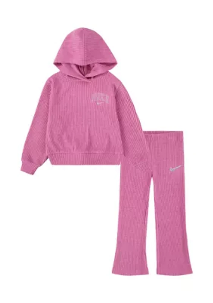 Toddler Girls Swoosh Spirit Cozy Pullover Hoodie and Pants Set