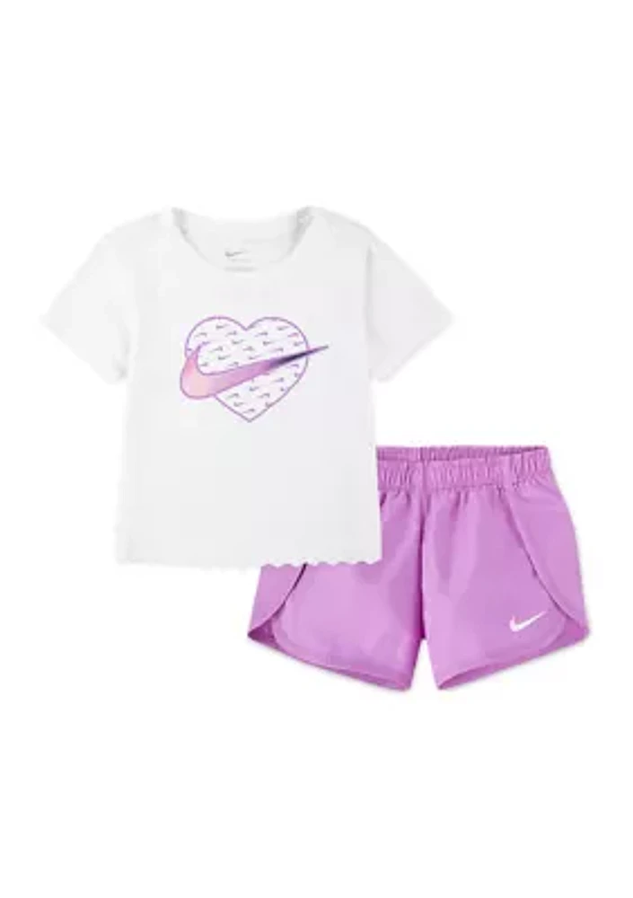 Toddler Girls Swoosh Motion Graphic T-Shirt and Shorts Set