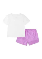 Toddler Girls Swoosh Motion Graphic T-Shirt and Shorts Set