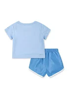 Toddler Girls Interlock Dri Fit Shorts Set