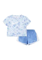 Toddler Girls Dri Fit Interlock T-Shirt and Shorts Set