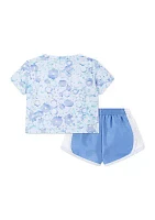 Toddler Girls Dri Fit Interlock T-Shirt and Shorts Set